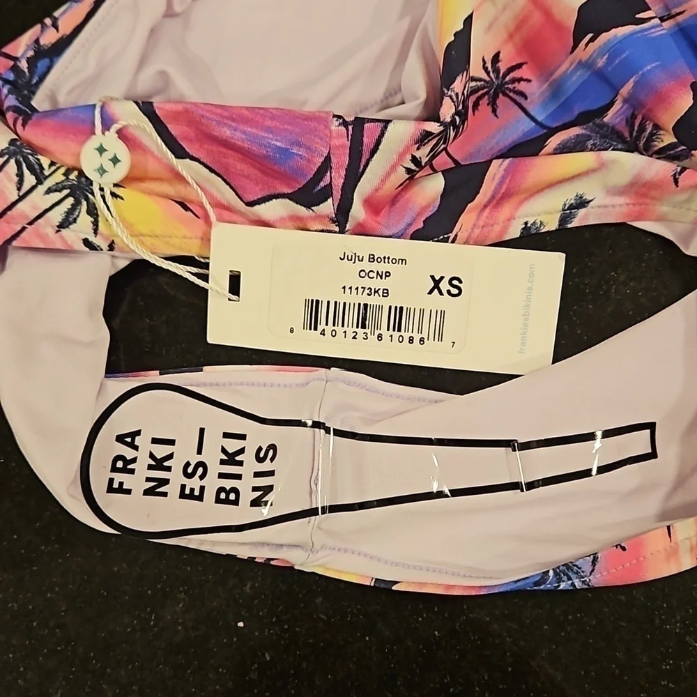💕FRANKIES BIKINIS💕 Juju Bottom ~ Ocean Front Print XS NWT